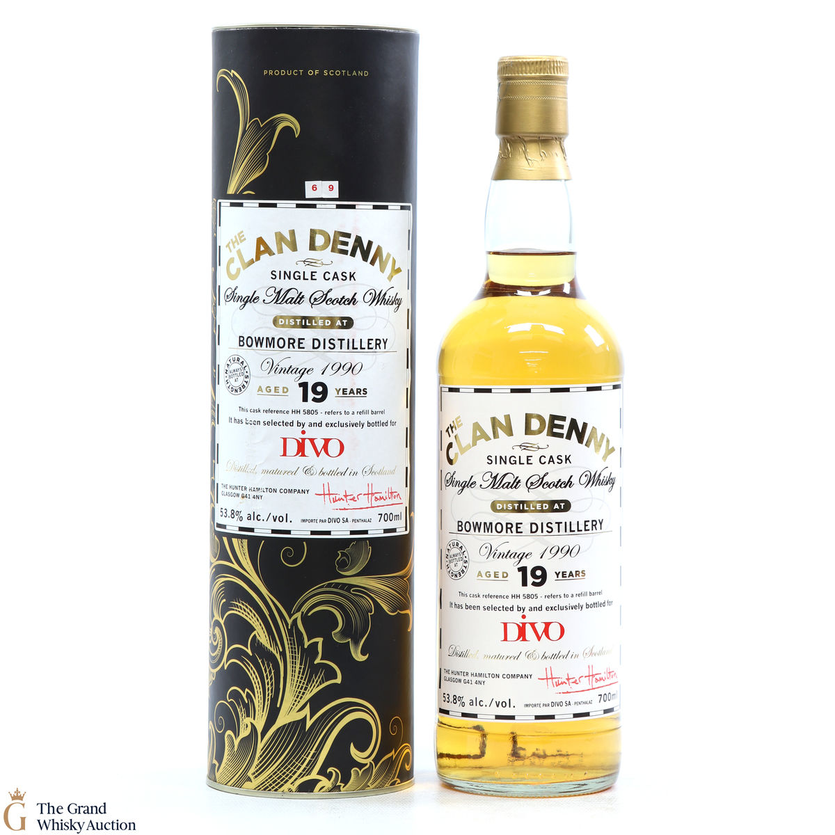 Bowmore - 19 Year Old 1990 Clan Denny #HH5805 Divo
