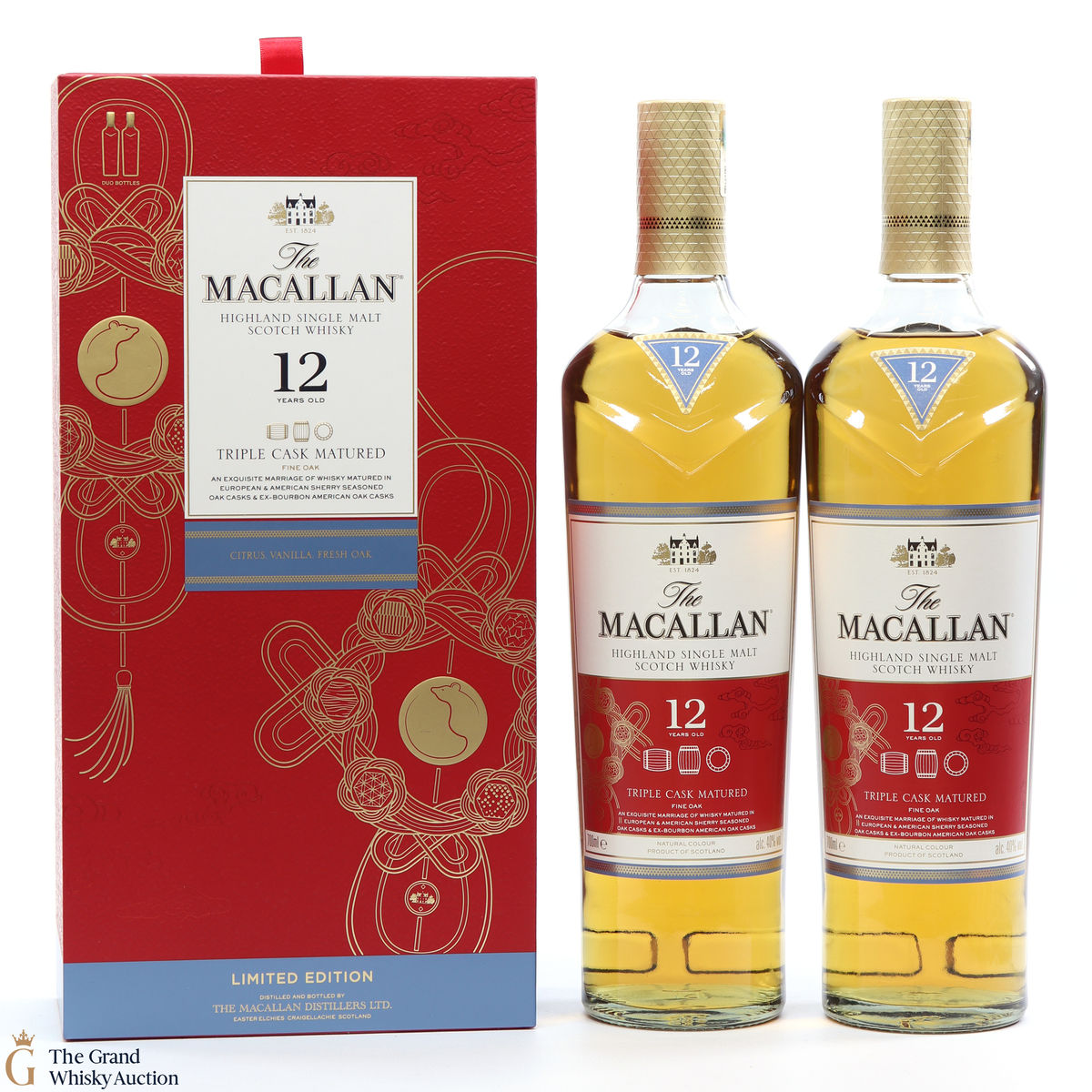 Macallan - 12 Year Old - Double Cask - Year of the Rat (2 x 70cl) 