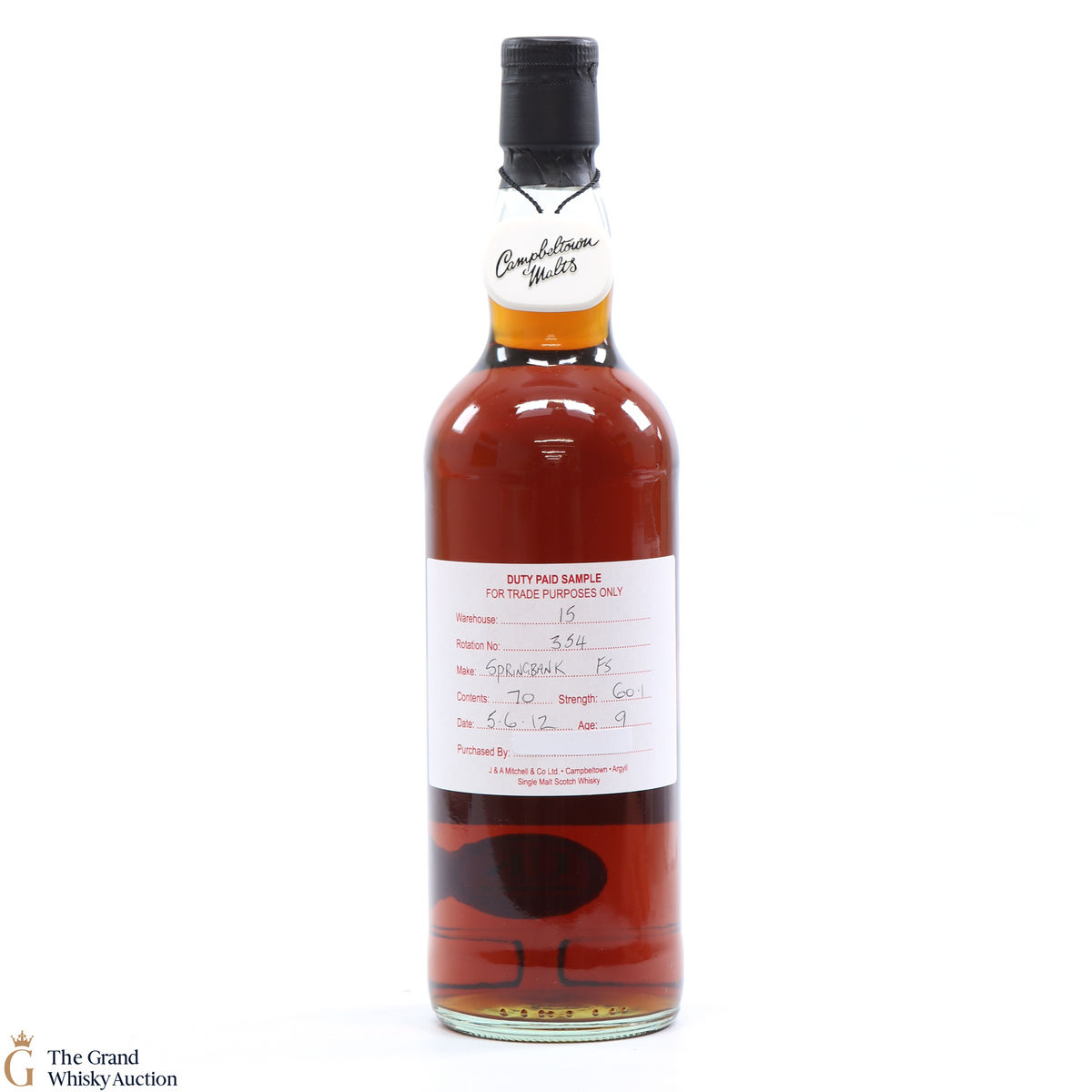 Springbank - 9 Year Old - 2012 Duty Paid Sample 