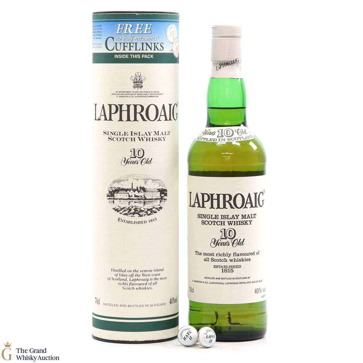 Laphroaig - 10 Year Old & Cufflinks