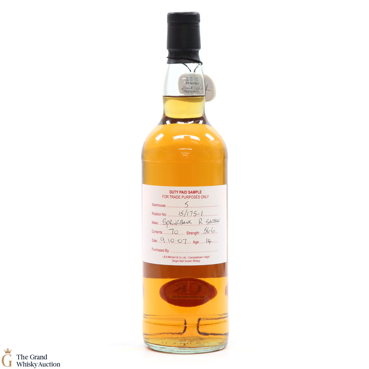 Springbank - 14 Year Old - 2007 Duty Paid Sample Refill Sauternes