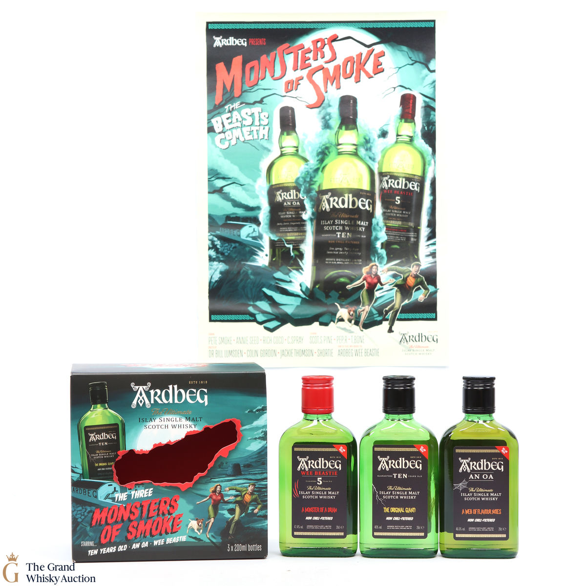 Ardbeg - The Three Monsters Of Smoke 3 x 20cl + Poster