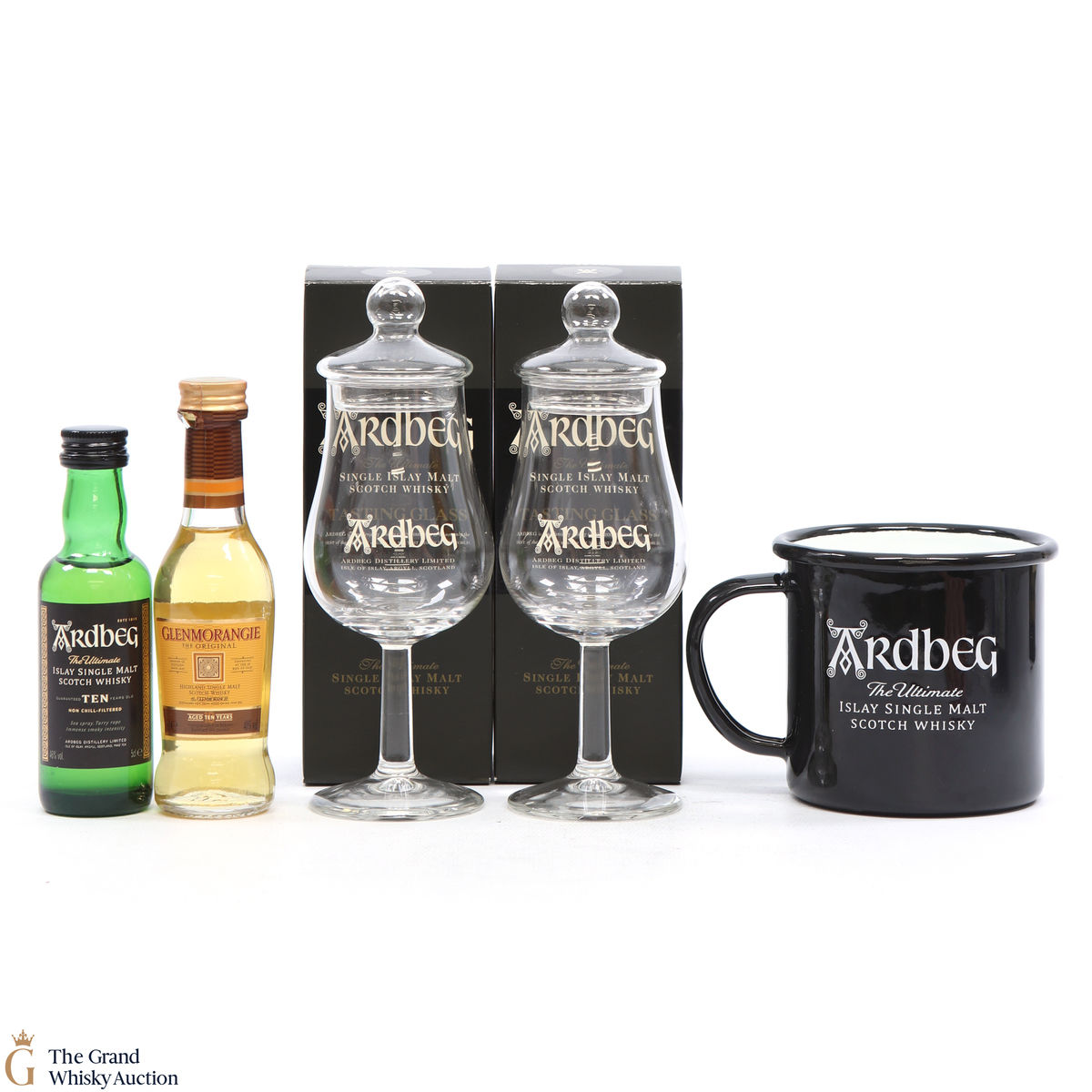 Ardbeg & Glenmorangie - Minis (2 x 5cl) & Glasses (x 2) + Mug