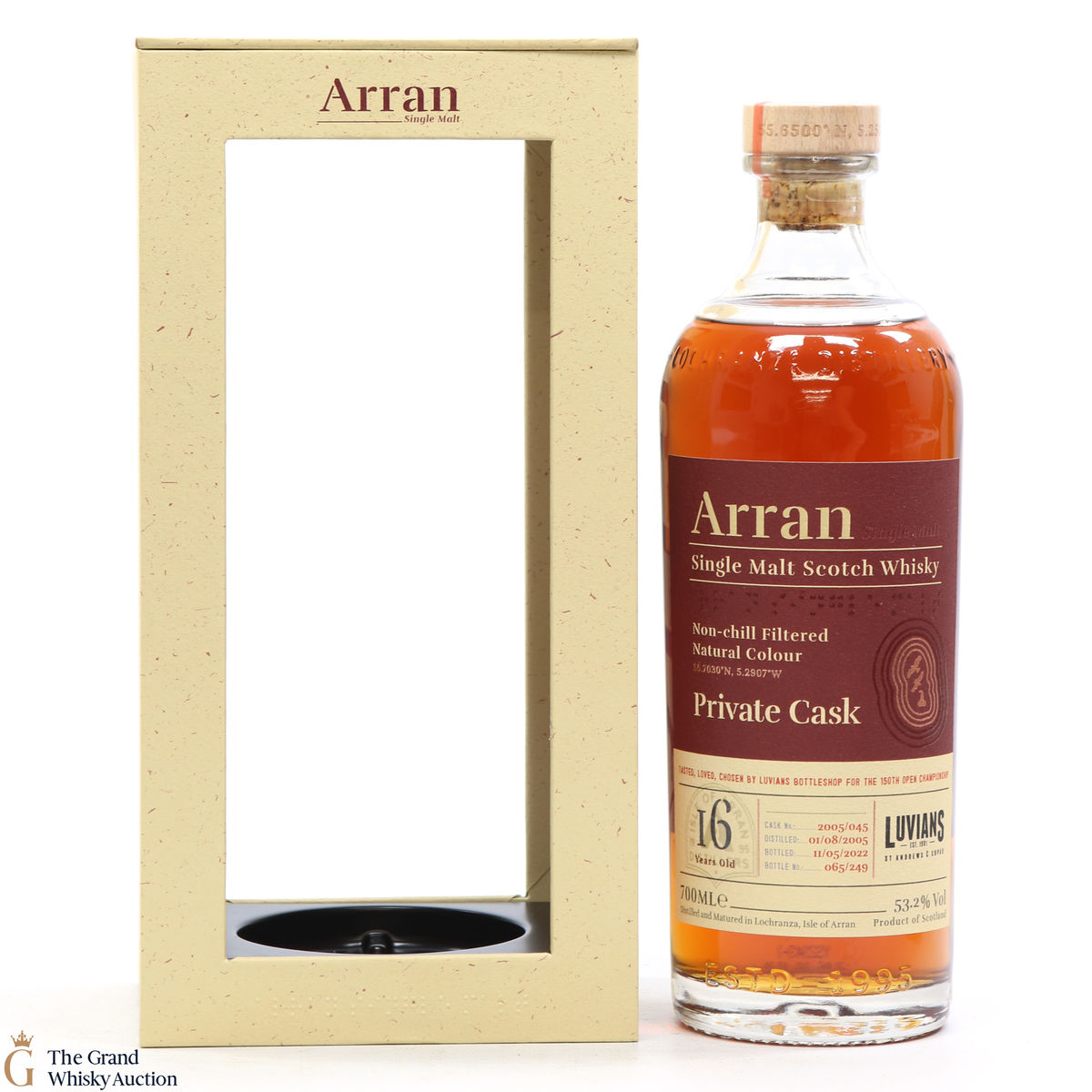 Arran - 16 Year Old 2005 Private Cask #045 Luvians 150th Open Championship