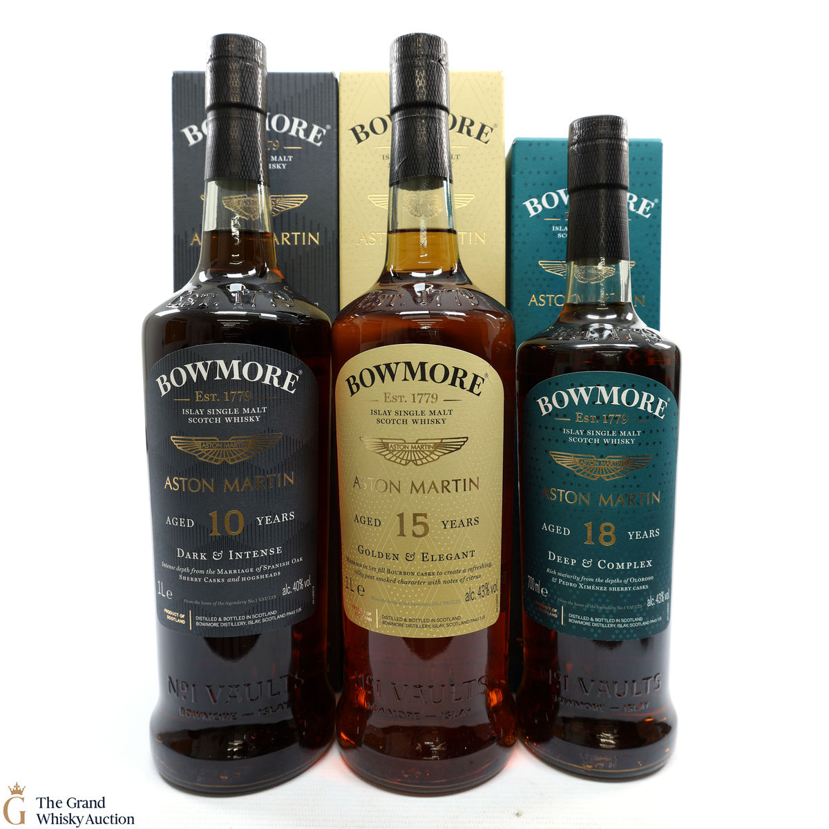 Bowmore x Aston Martin - 10, 15 & 18 Year Old 2022