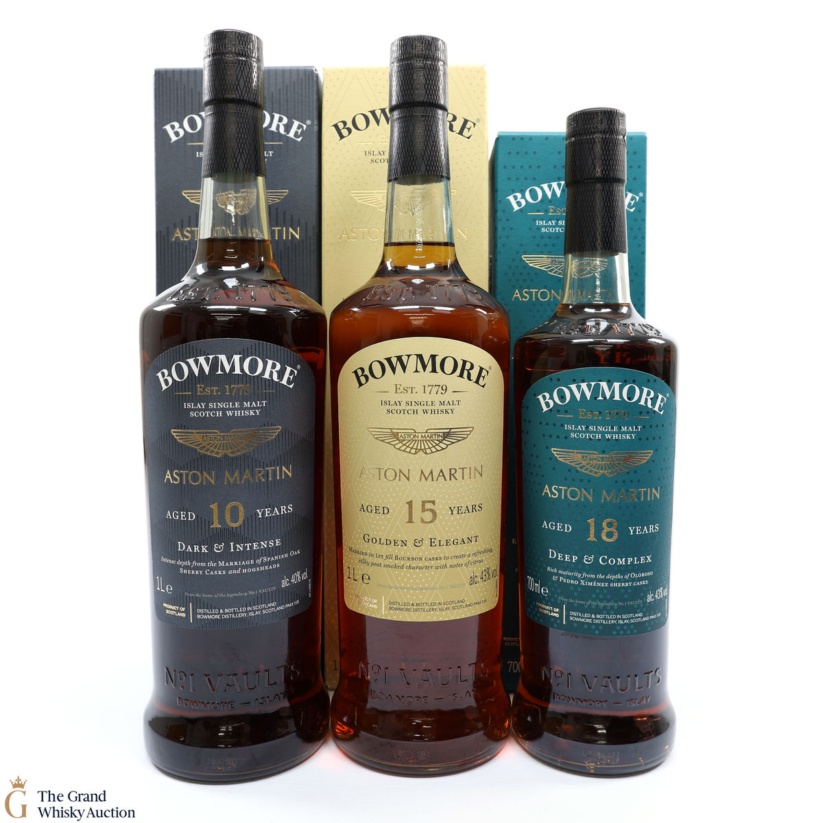 Bowmore x Aston Martin - 10, 15 & 18 Year Old 2022