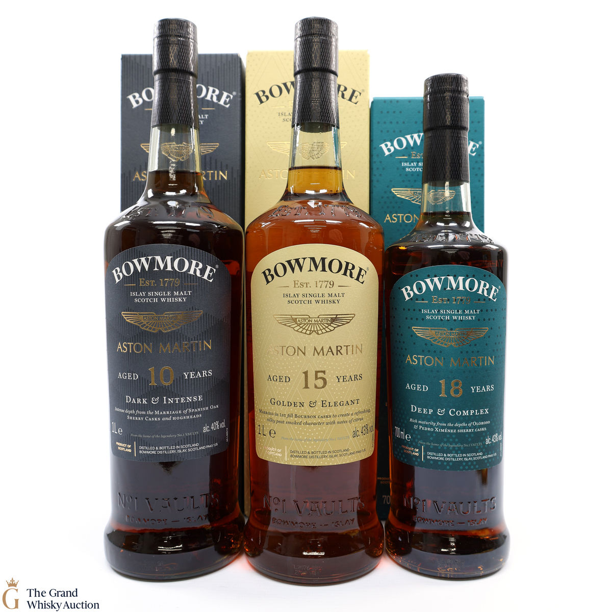 Bowmore x Aston Martin - 10, 15 & 18 Year Old 2022