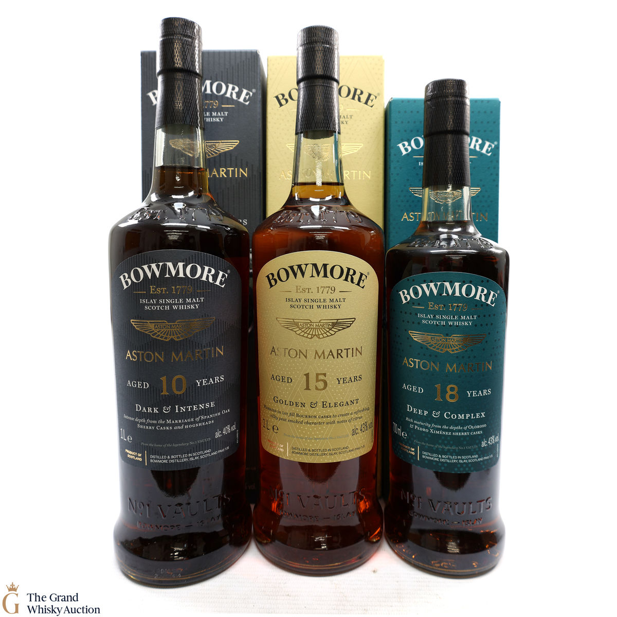 Bowmore x Aston Martin - 10, 15 & 18 Year Old 2022