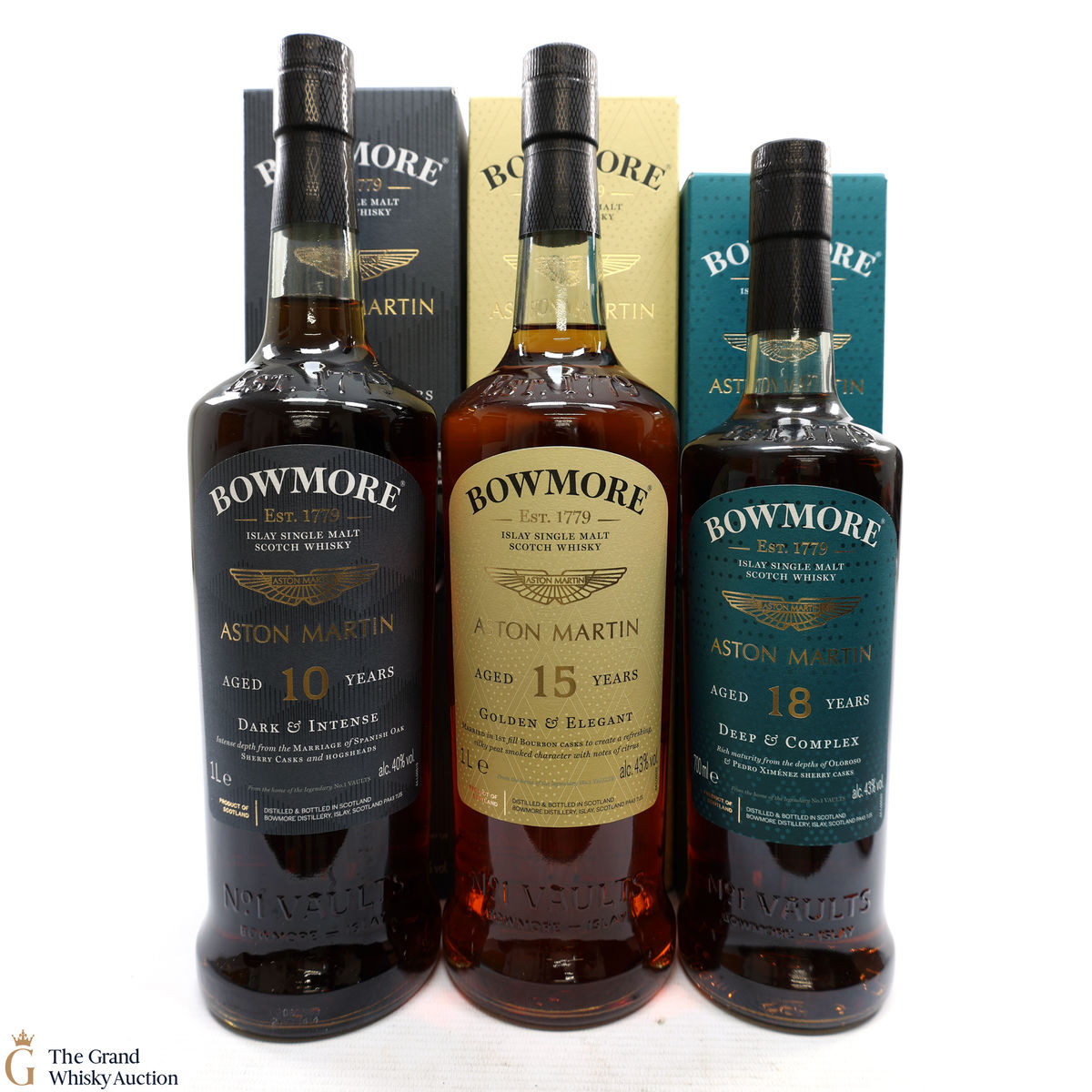 Bowmore x Aston Martin - 10, 15 & 18 Year Old 2022