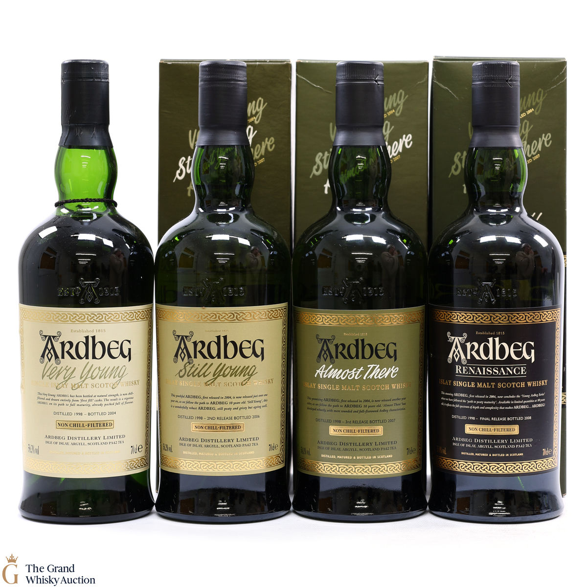 Ardbeg - Very Young, Still Young, Almost There & Renaissance 1998 (4 x 70cl)