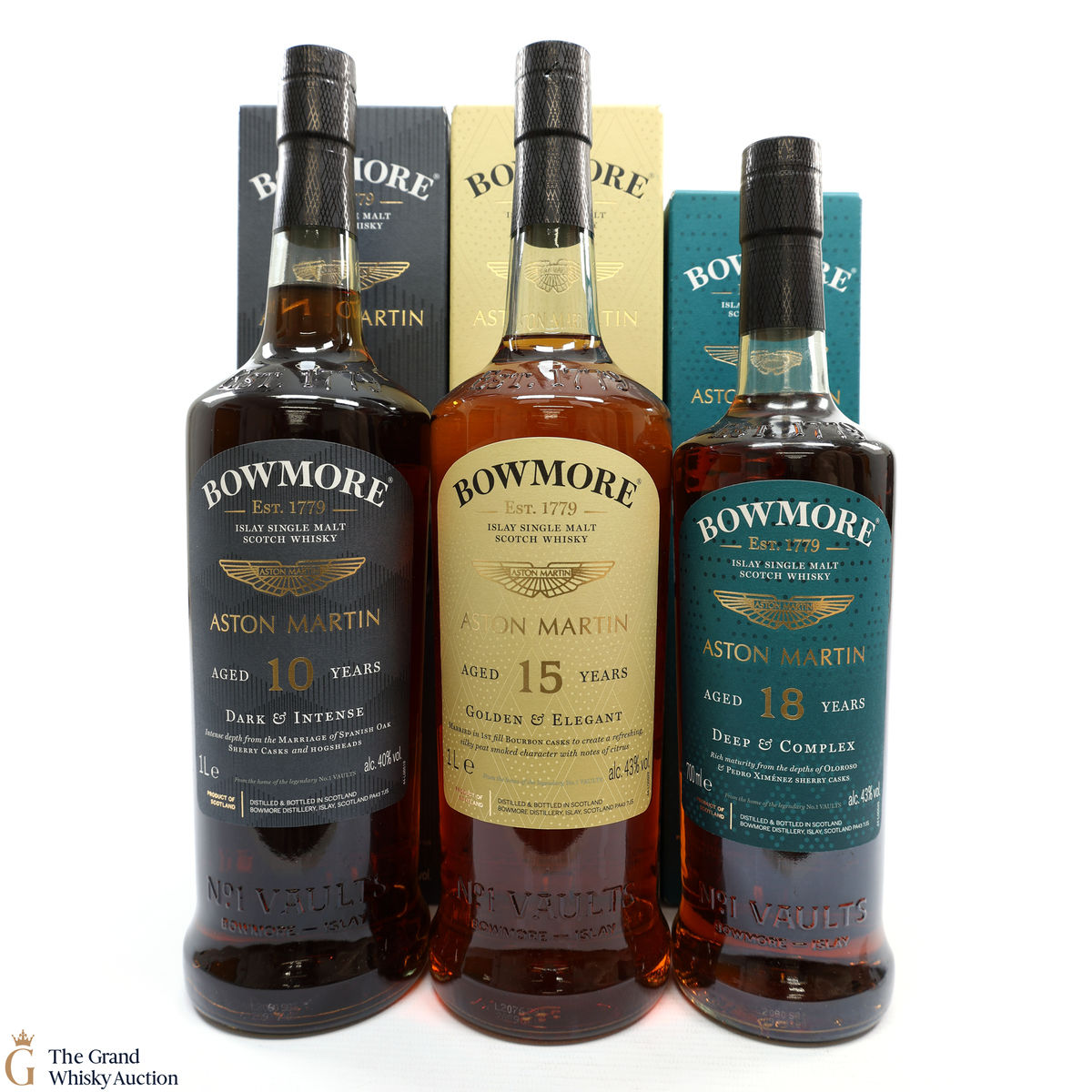 Bowmore x Aston Martin - 10, 15 & 18 Year Old 2022