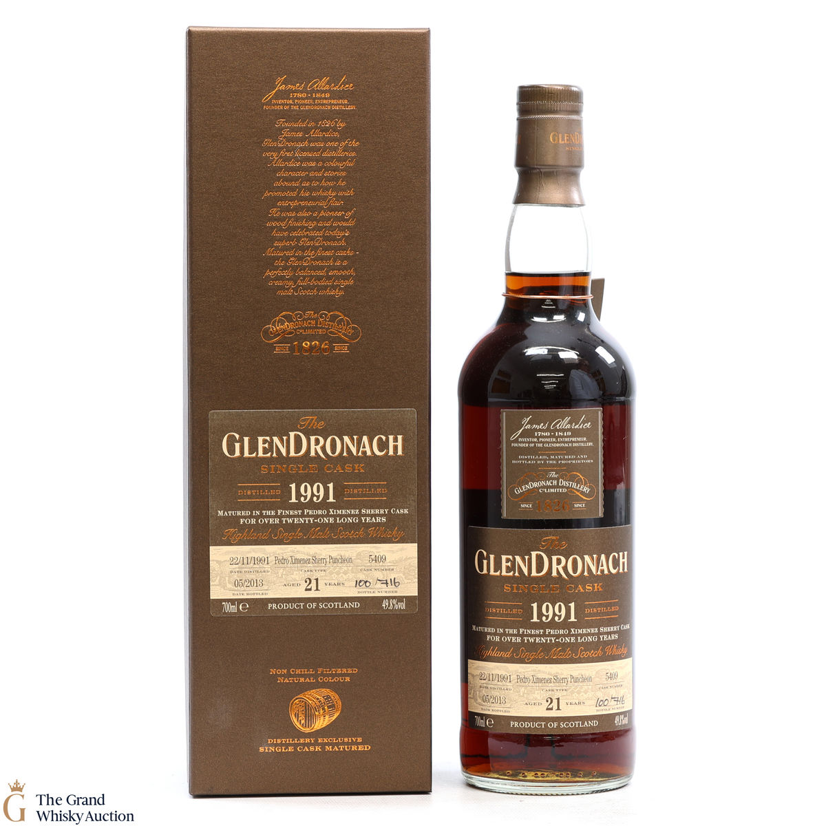 Glendronach - 21 Year Old - 1991 Single PX Puncheon #5409