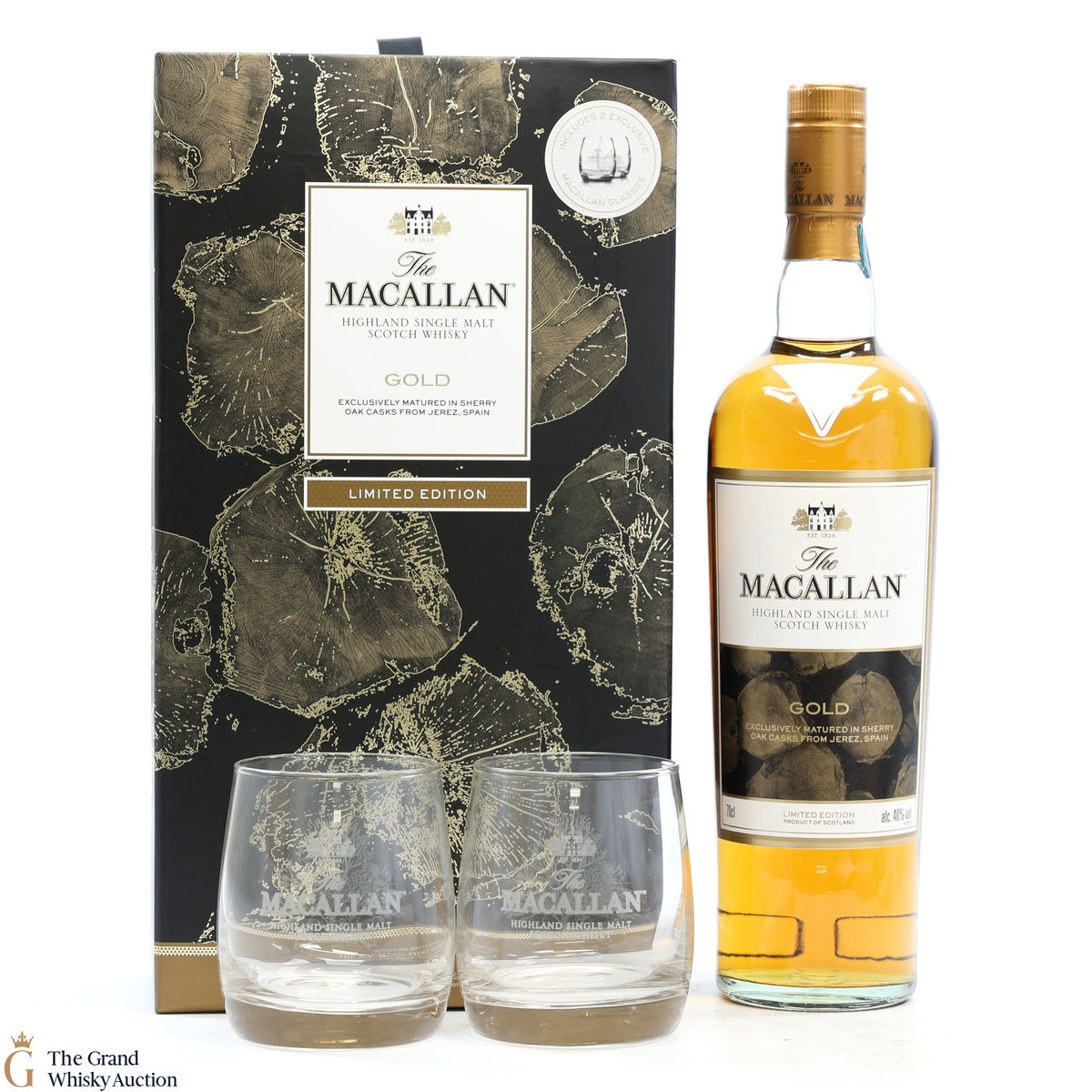 Macallan - Gold - Limited Edition with 2x Glasses