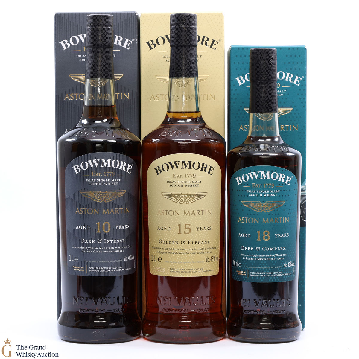 Bowmore x Aston Martin - 10, 15 & 18 Year Old 2022