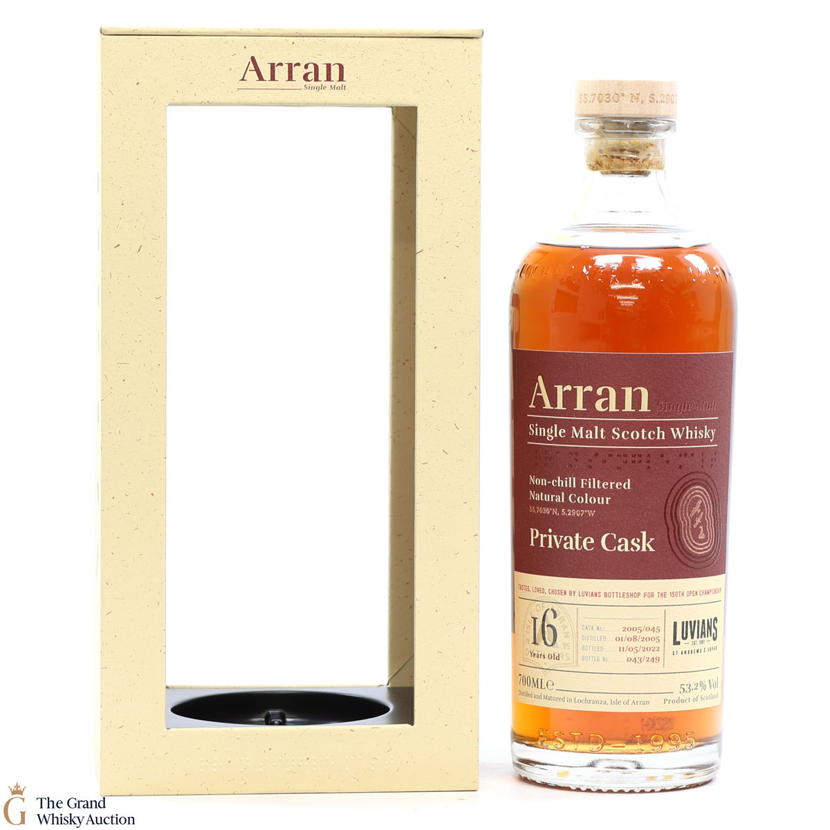 Arran - 16 Year Old 2005 Private Cask #045 Luvians 150th Open Championship