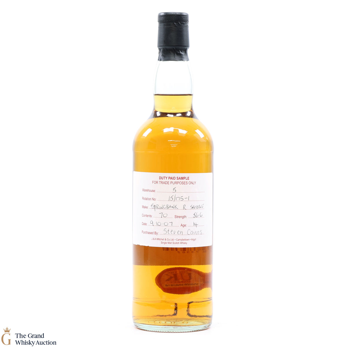 Springbank - 14 Year Old - 2007 Duty Paid Sample Refill Sauternes