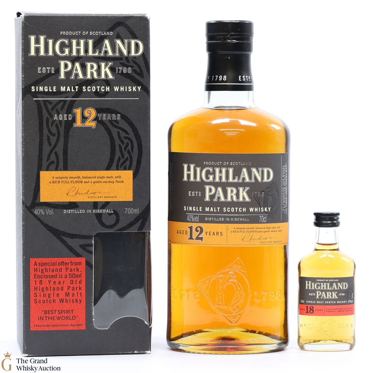 Highland Park - 12 Year Old (70cl) & 18 Year Old (5cl)