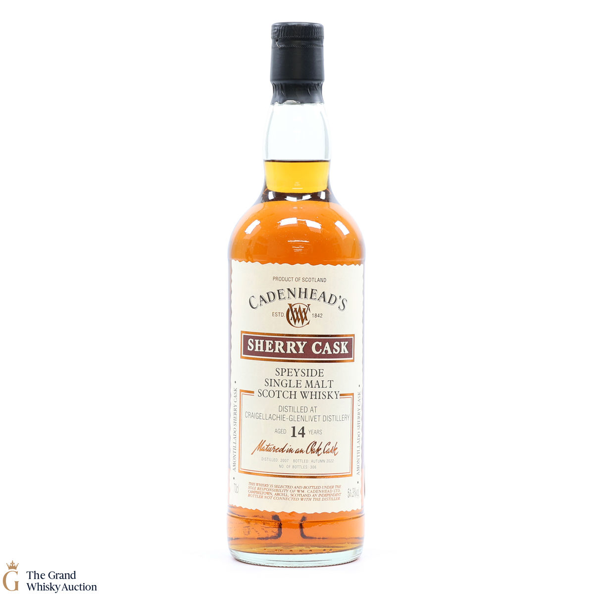 Craigellachie-Glenlivet - 14 Year Old 2007 - Cadenhead's Sherry Cask