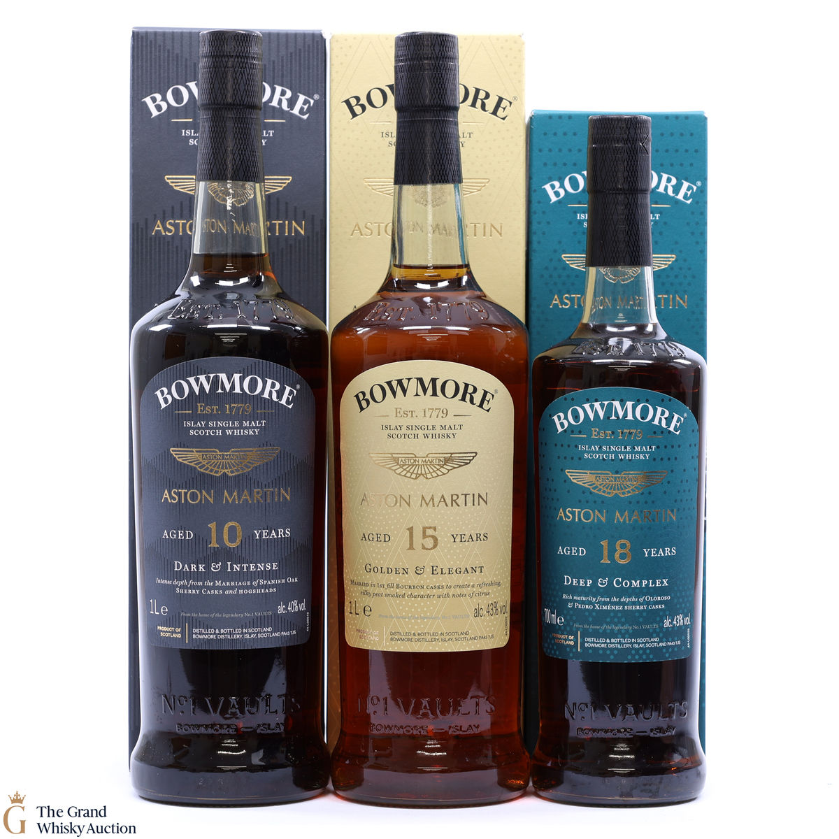 Bowmore x Aston Martin - 10, 15 & 18 Year Old 2022