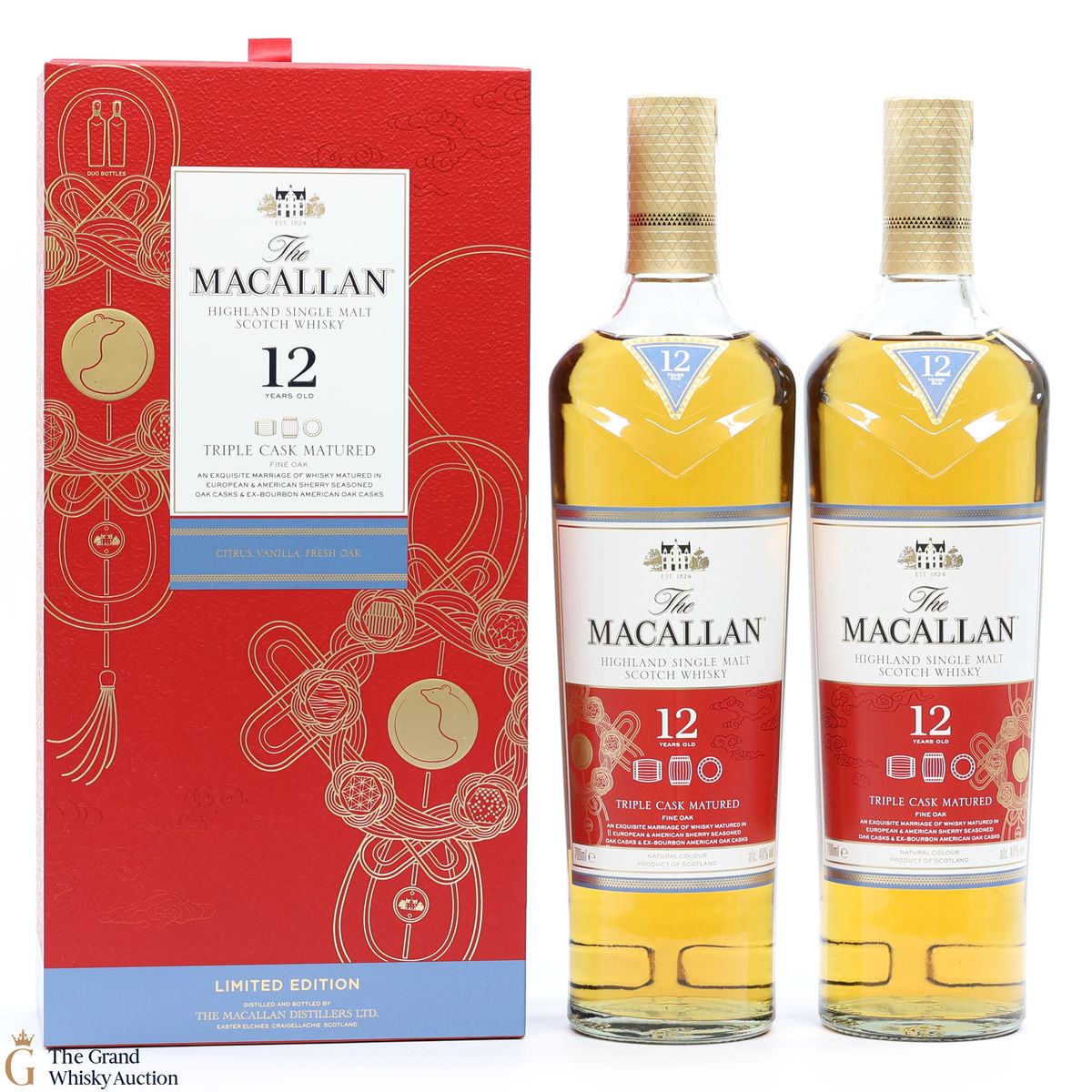 Macallan - 12 Year Old - Triple Cask - Year of the Rat (2 x 70cl) 