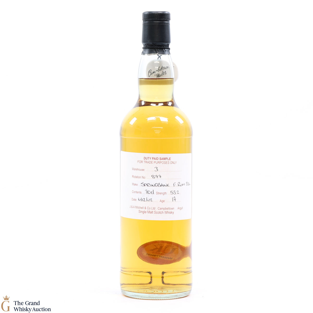 Springbank - 17 Year Old 2002 Duty Paid Sample Fresh Rum Barrel