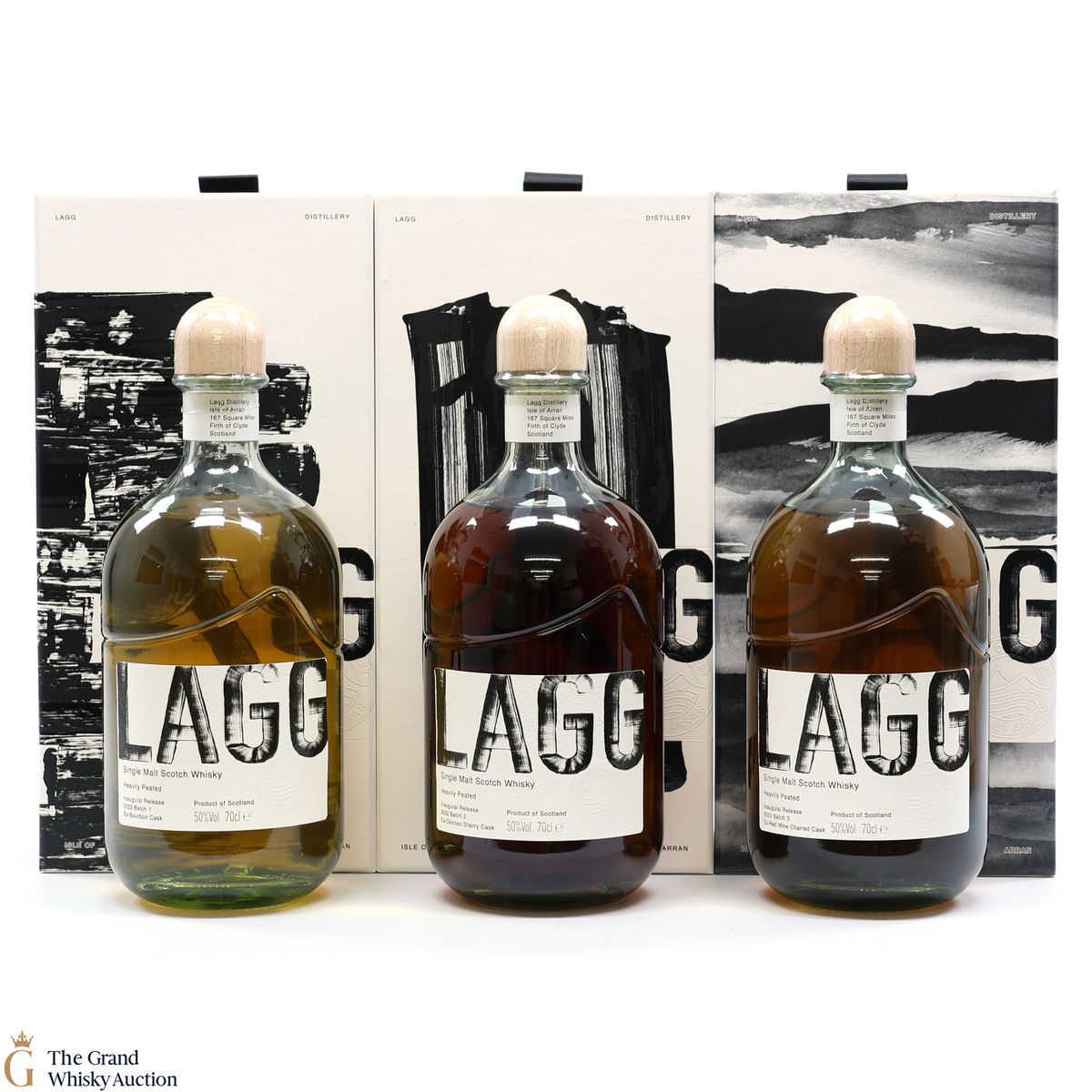 Lagg - Heavily Peated - Inaugural Release Batch 1,2 & 3 (3 x 70cl)