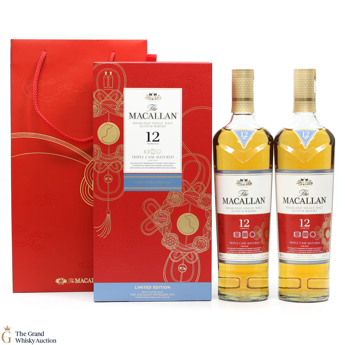 Macallan - 12 Year Old - Triple Cask - Year of the Rat (2 x 70cl) 