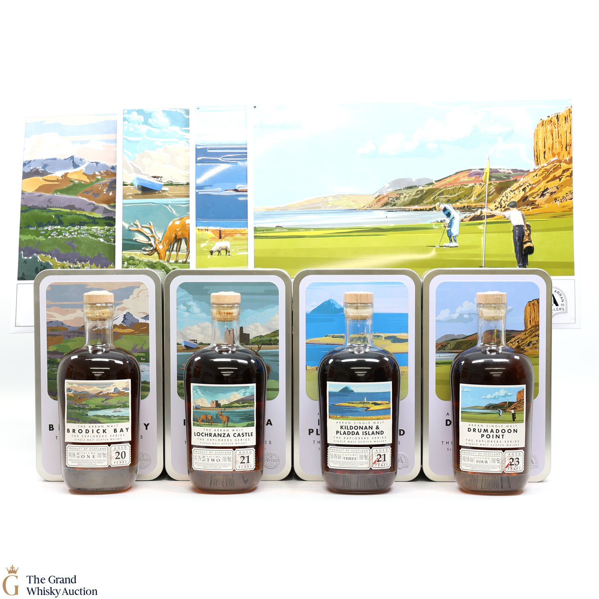 Arran - The Explorers Series - Vol.1-4 (4 x 70cl) & 4 x Metal Posters 