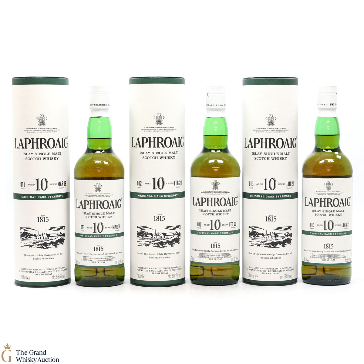Laphroaig - 10 Year Old - Original Cask Strength Batch #011, #012 & #013