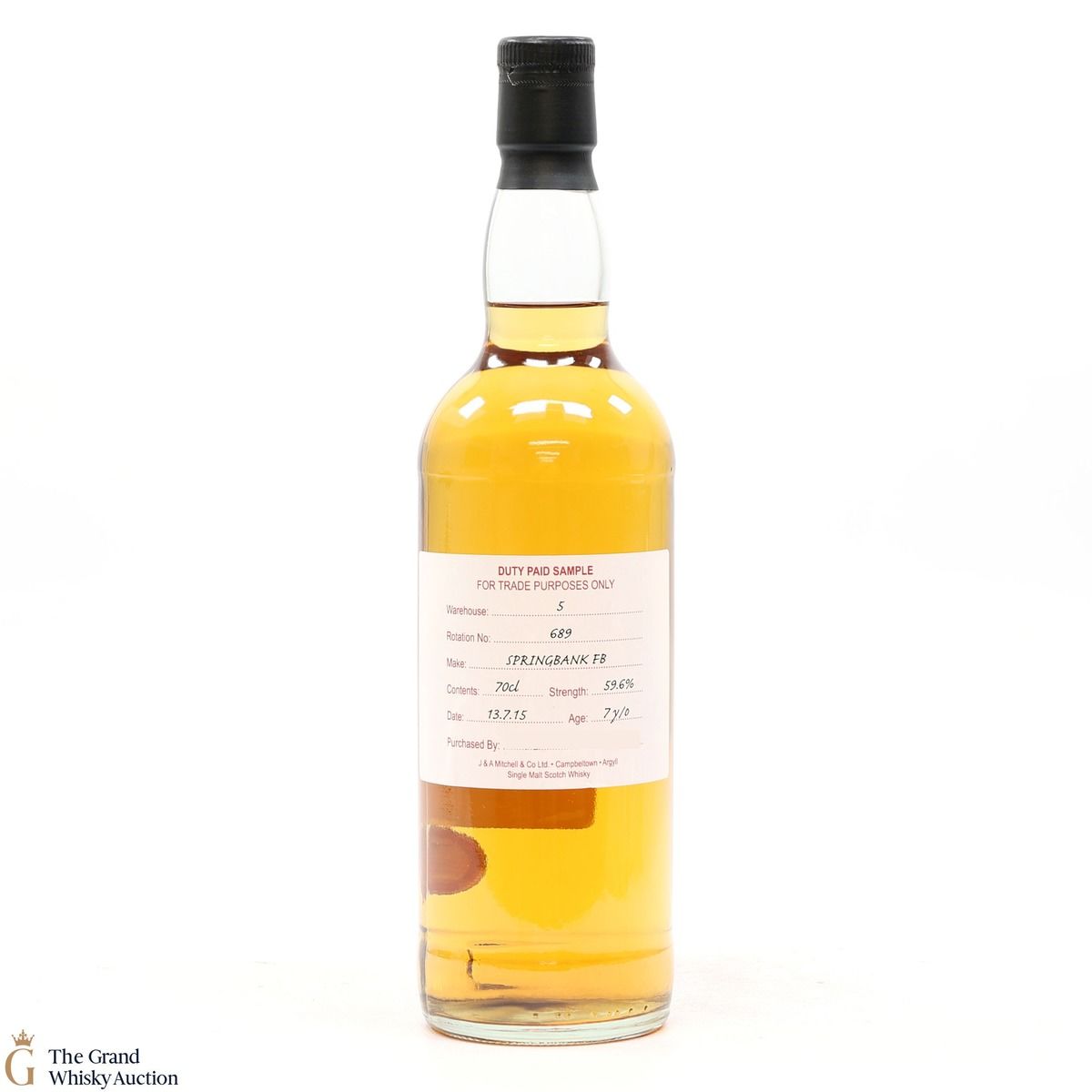 Springbank - 7 Year Old - 2015 Duty Paid Sample Fresh Barrel