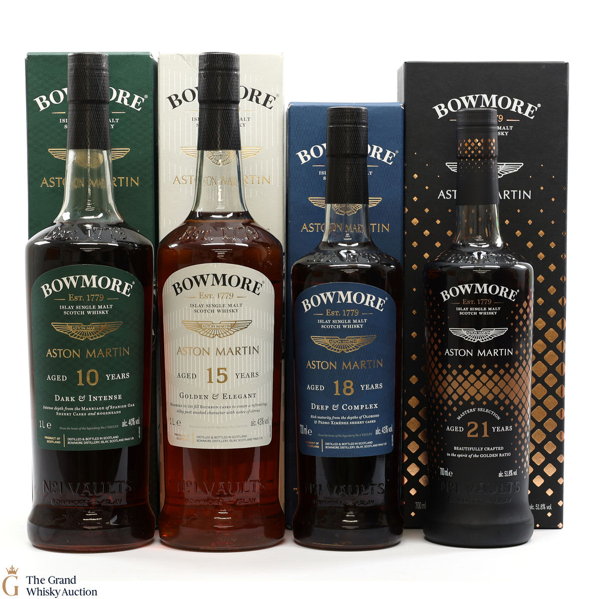 Bowmore - Aston Martin - Edition 1, 2, 3 & 21 Year Old