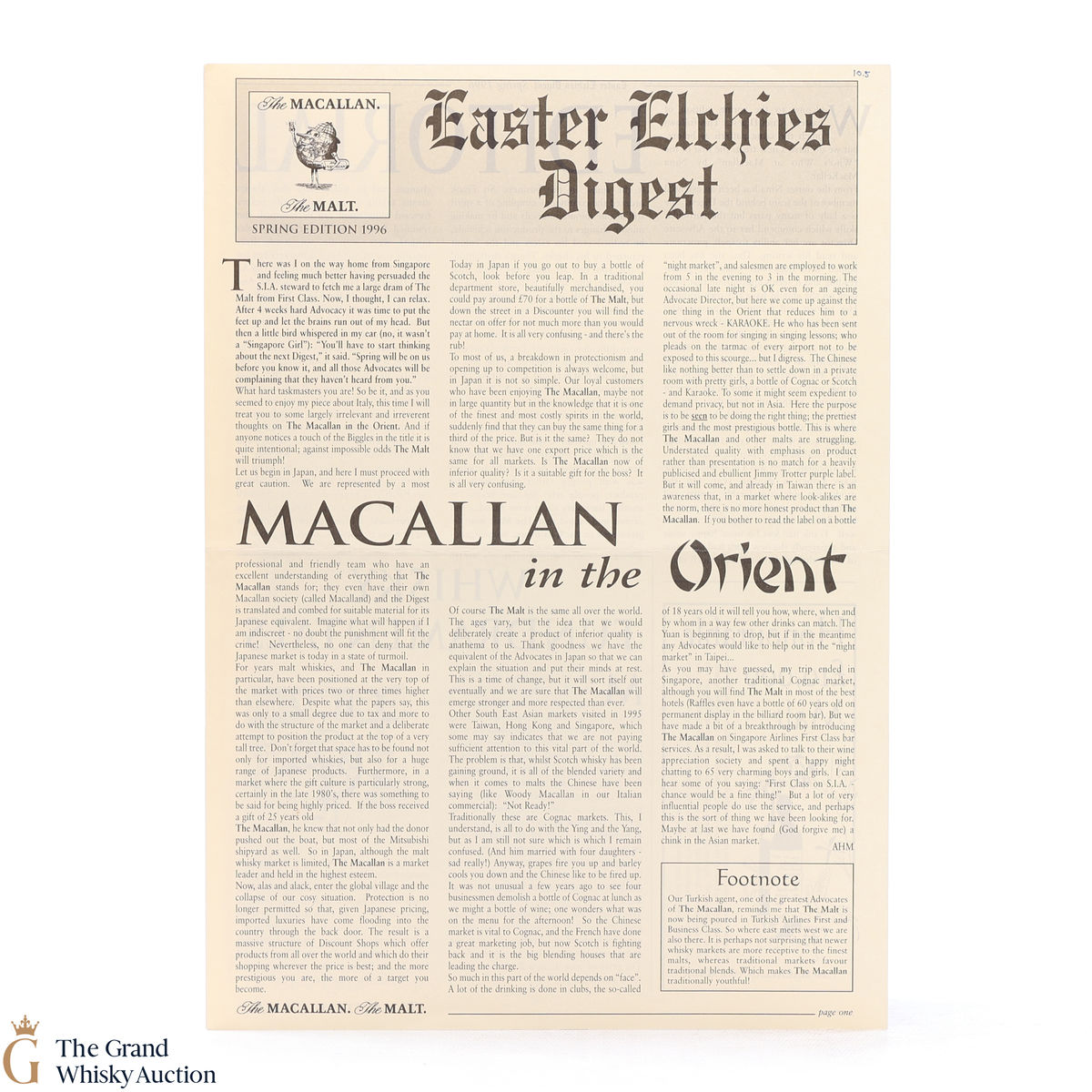 Macallan - Easter Elchies Digest - Spring Edition 1996