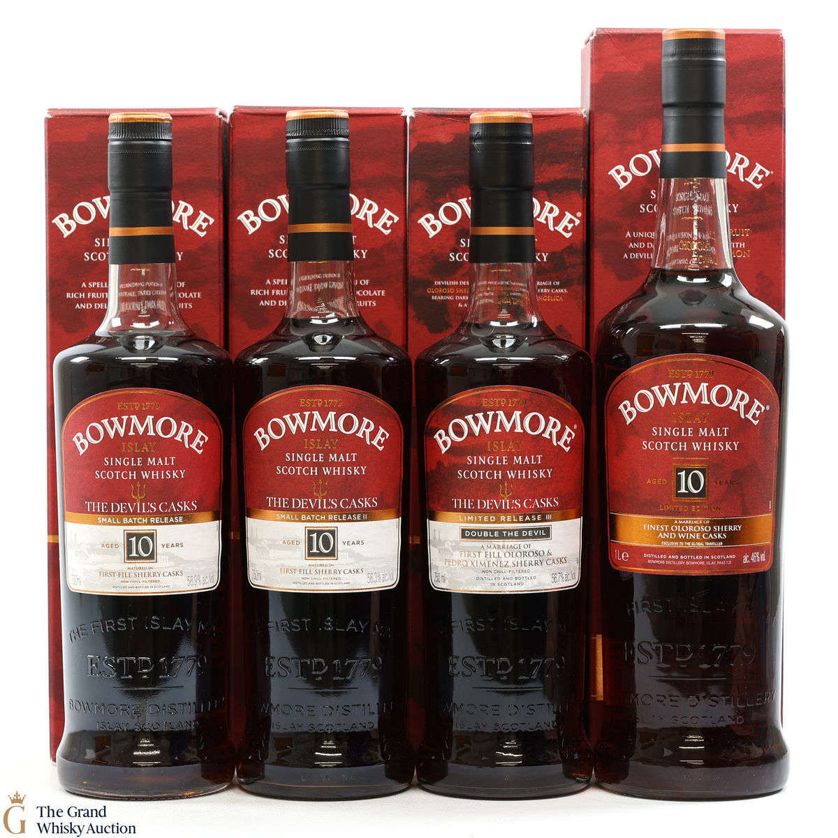 Bowmore - Devil's Cask Set  - Batch#1, Batch #2, Batch #3, and Devil cask Inspired