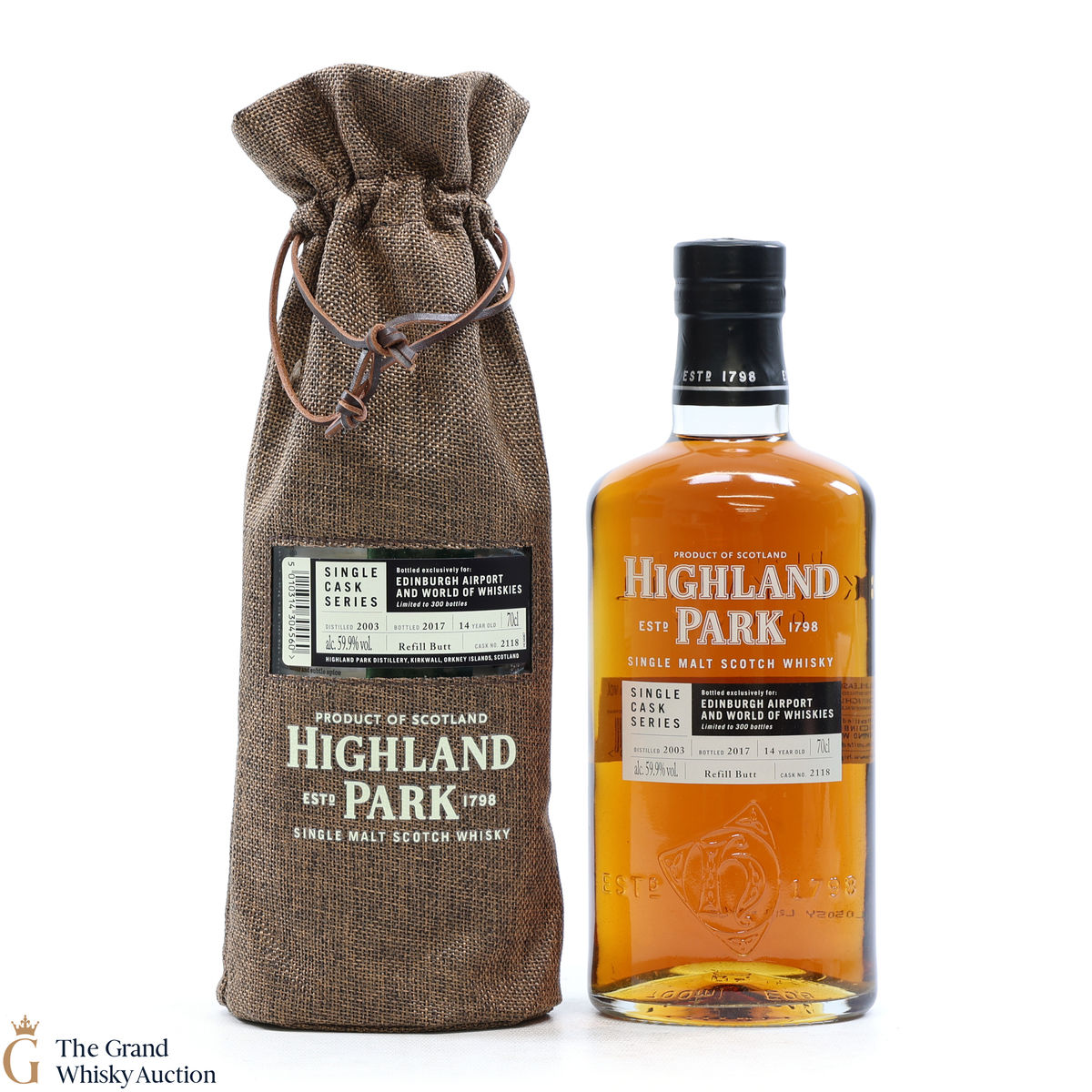 Highland Park - 14 Year Old - Single Cask #2118 - Edinburgh Airport and World of Whiskies