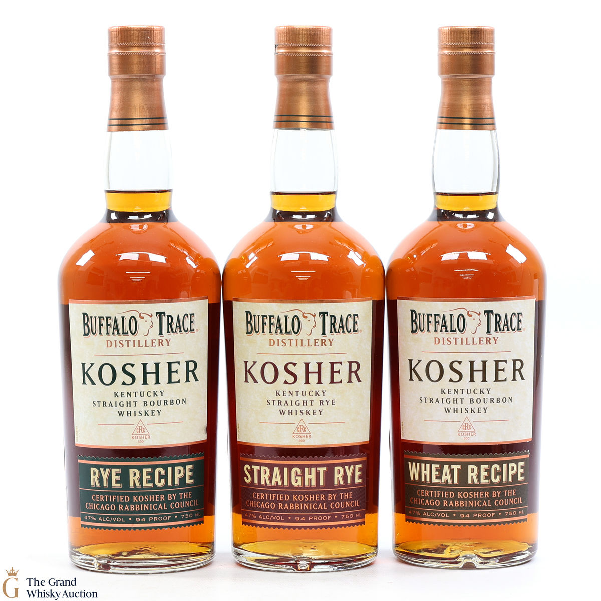 Buffalo Trace - Straight Rye, Wheat Recipe, and Rye Recipe 3 x 75cl