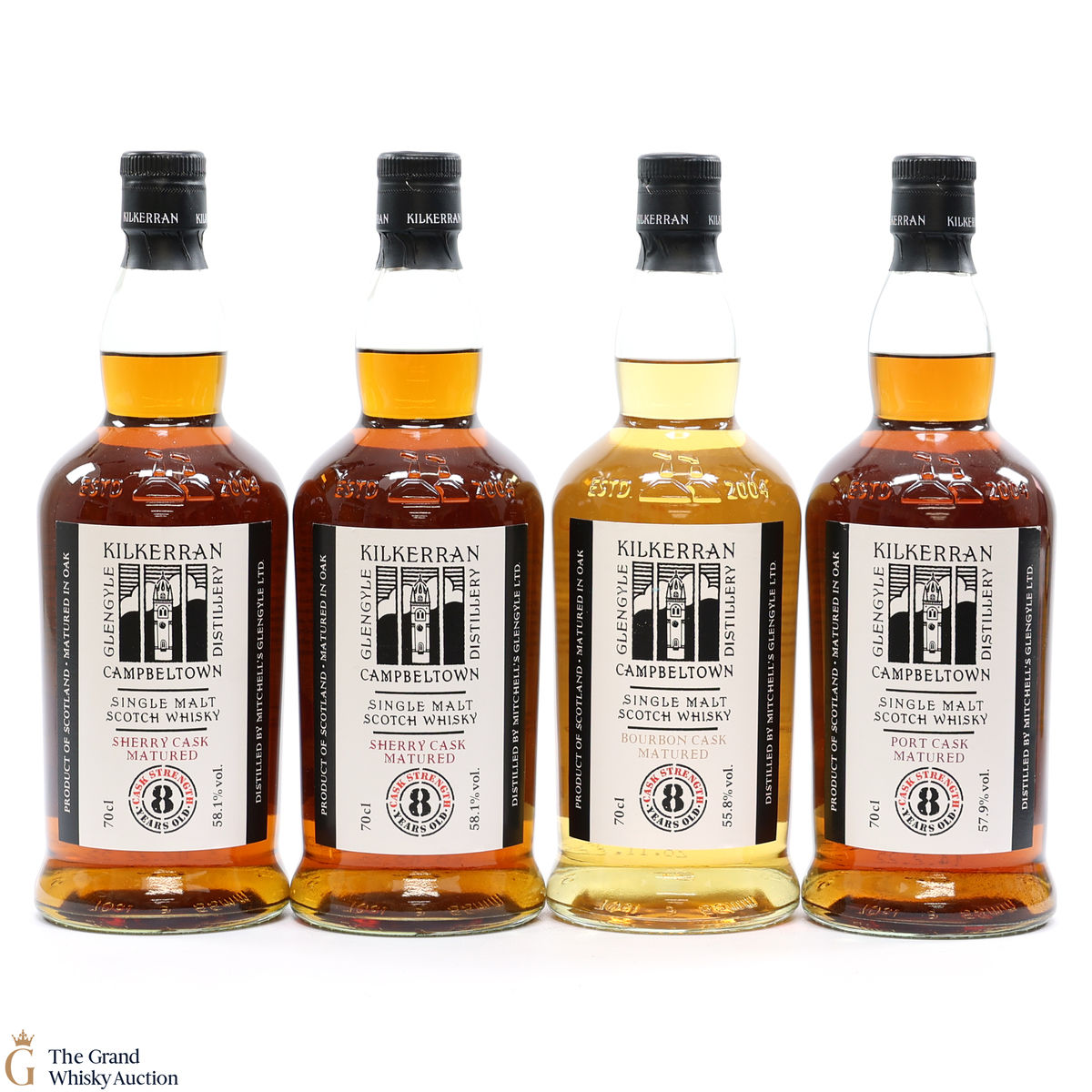 Kilkerran - 8 Year Old - Bourbon Cask, Port Cask & 2 x Sherry Cask (4 x 70cl)