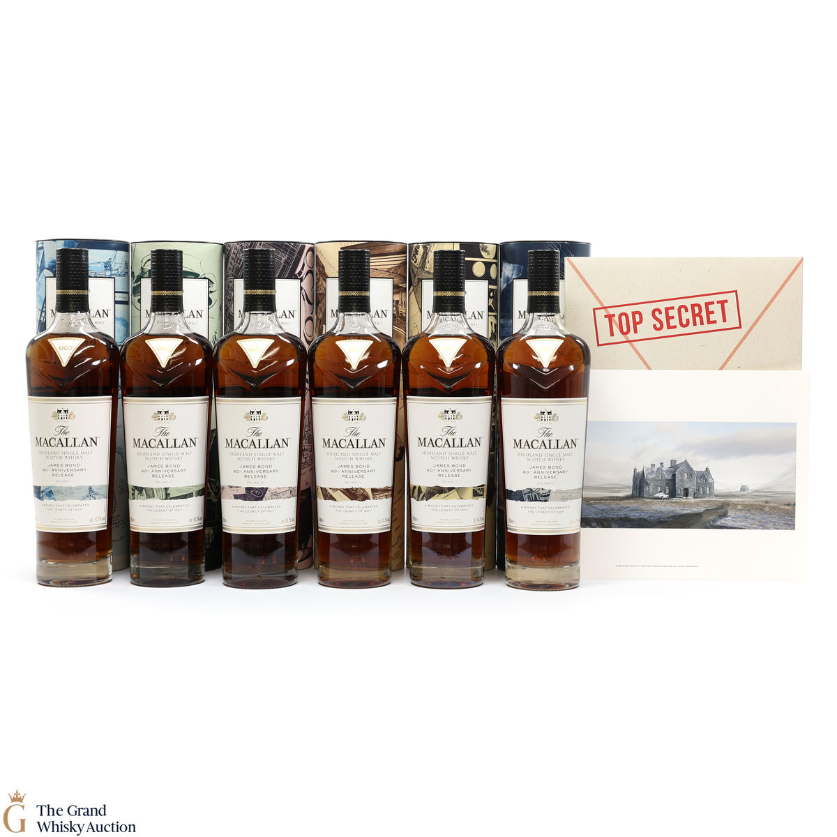 Macallan - James Bond 60th Anniversary - Decade I - VI (6 x 70cl) & Prints