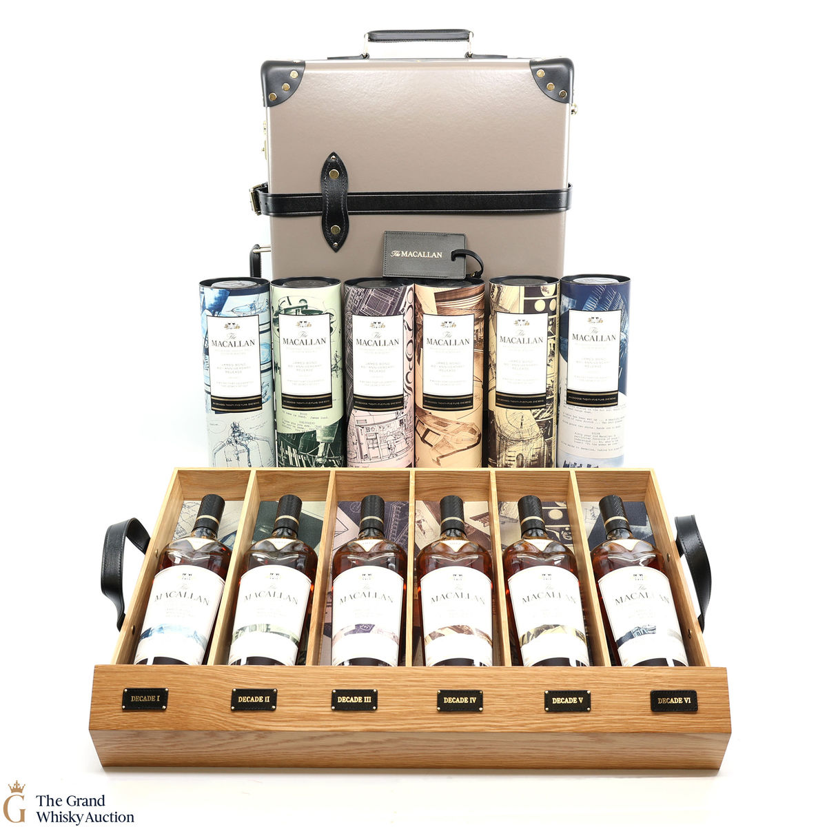 Macallan - James Bond 60th Anniversary - Decade I - VI & Globe-Trotter Case (6 x 70cl)