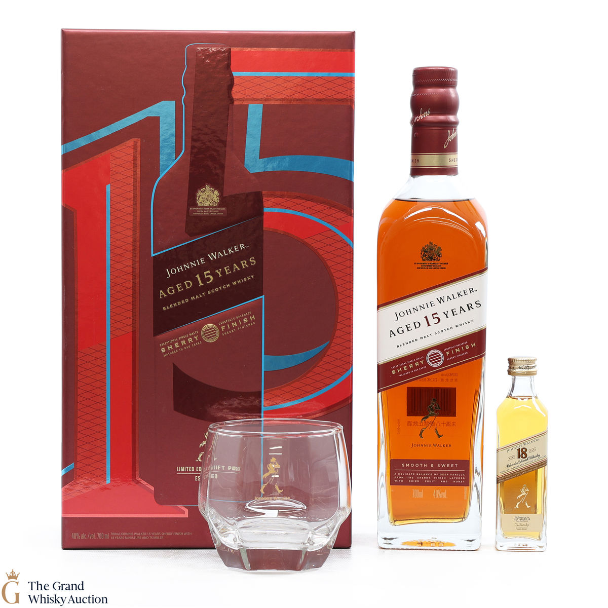 Johnnie Walker - 15 Year Old - Sherry Cask Finish - Gift Set (1 x 70cl & 1 x 5cl)