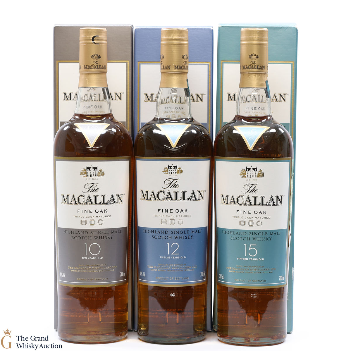 Macallan - Fine Oak - 10, 12 + 15 Year Old (3 x 70cl)