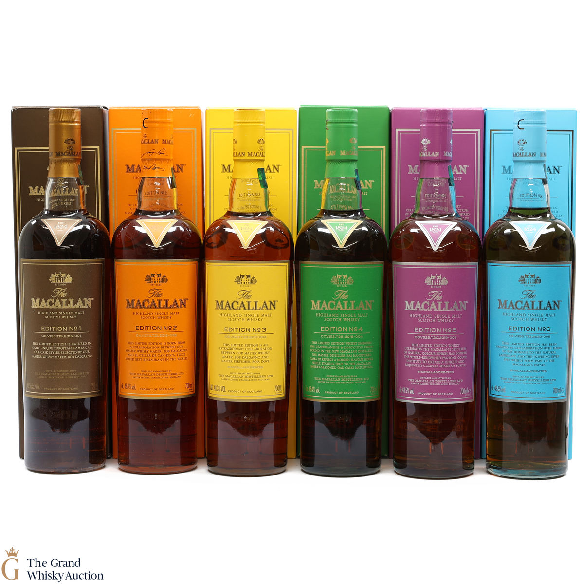 Macallan - Edition No.1,2,3,4,5 & 6 (6x70cl)