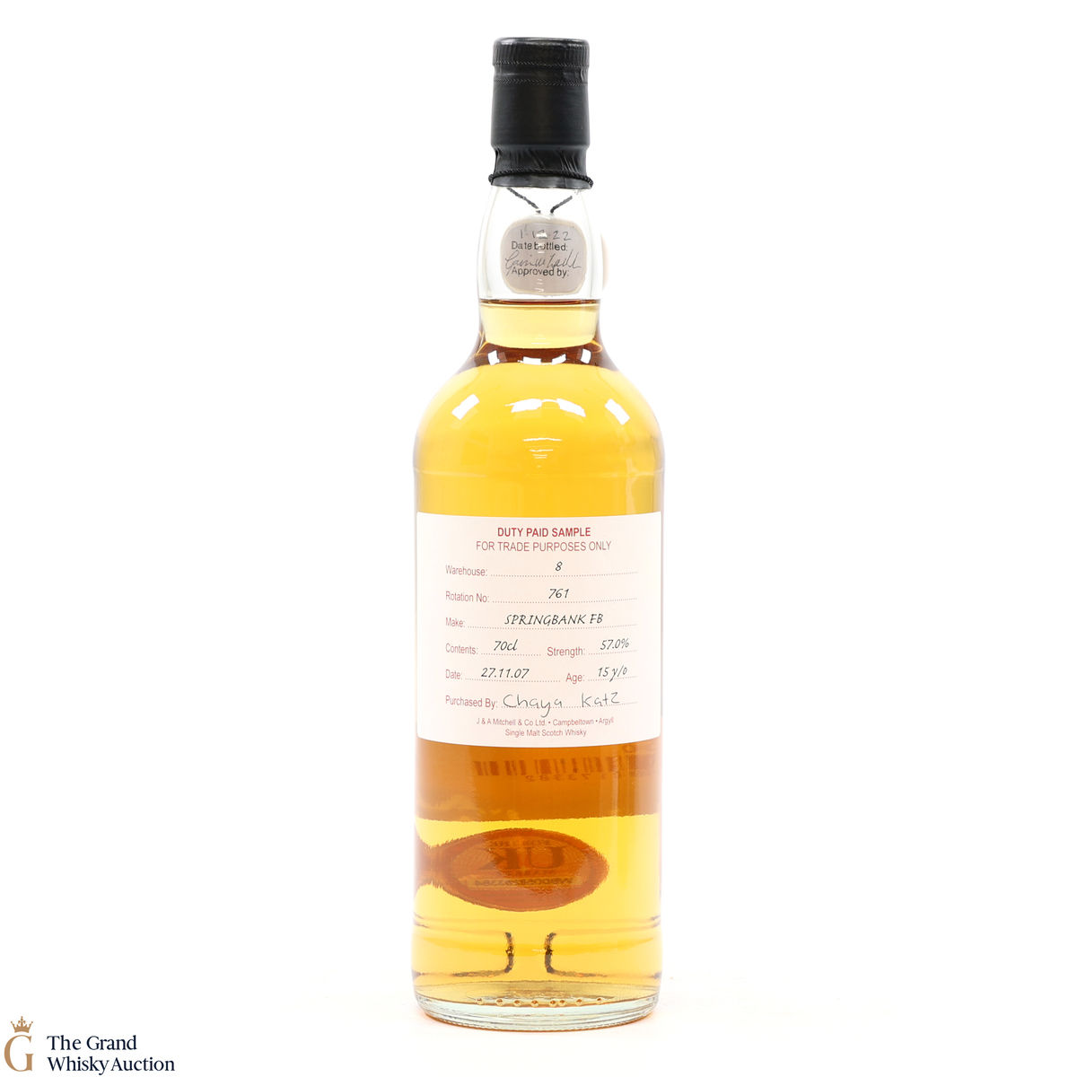 Springbank - 15 Year Old - 2007 Duty Paid Sample Fresh Barrel