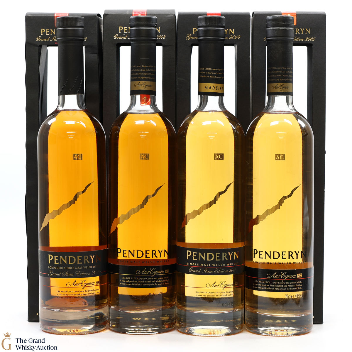 Penderyn - Aur Cymru - Grand Slam Editions 2005, 2008, 2012 & 2019 (4 x 70cl)
