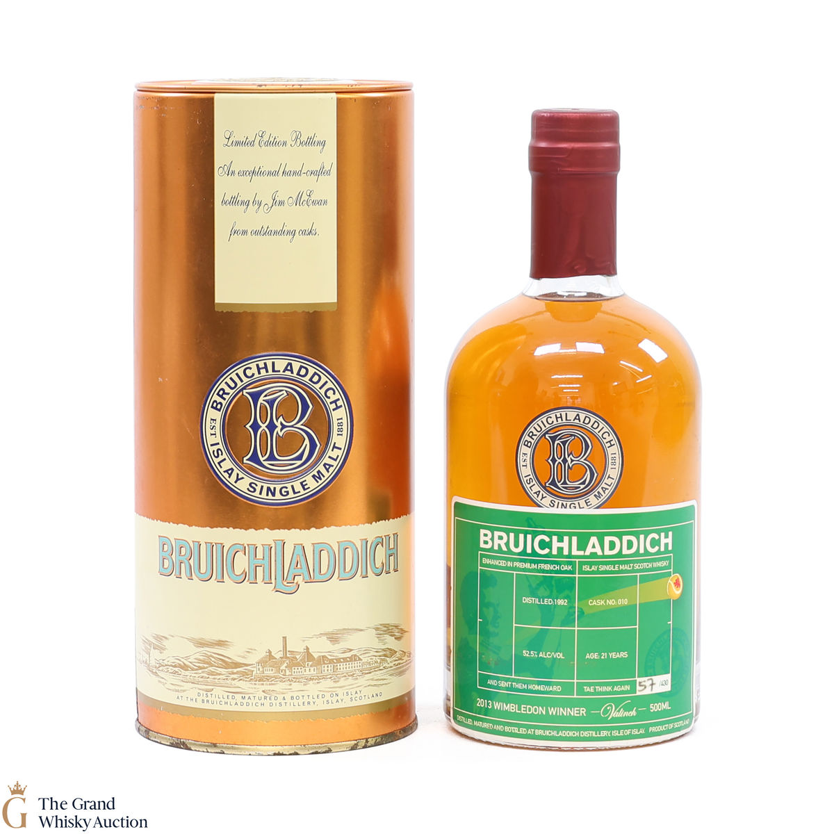 Bruichladdich - 21 Year Old - 1992 Valinch - Wimbledon Winner 2013 (50cl)