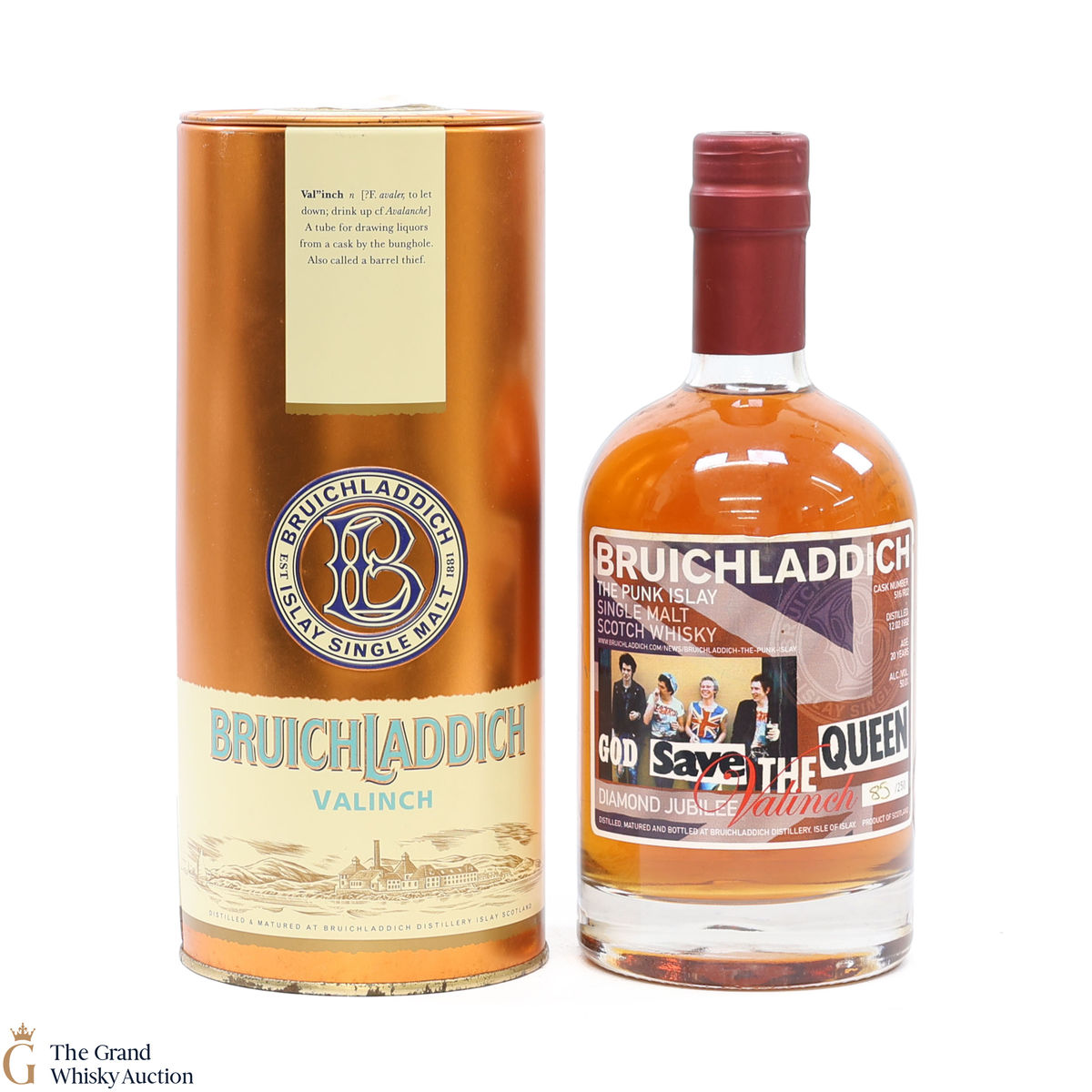 Bruichladdich - 20 Year Old - 1992 Valinch 'God Save the Queen' (50cl) (Signed)