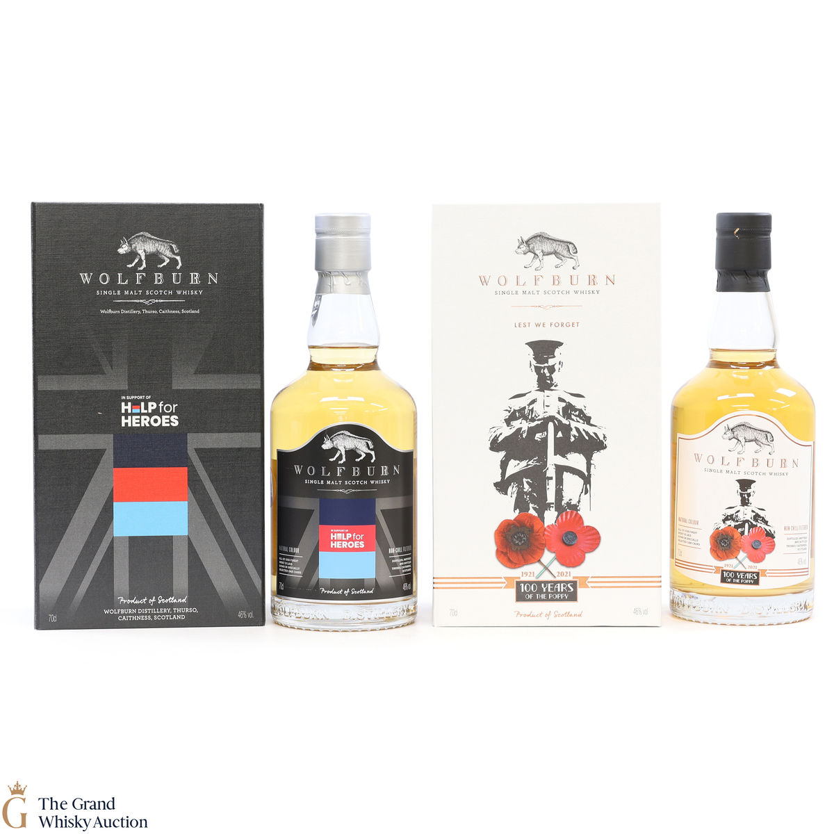 Wolfburn - 100 Years of the Poppy 2021 & Help For Heroes 2019 (2 x 70cl)
