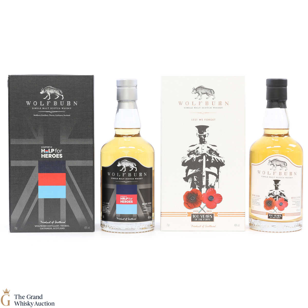 Wolfburn - 100 Years of the Poppy 2021 & Help For Heroes 2019 (2 x 70cl)