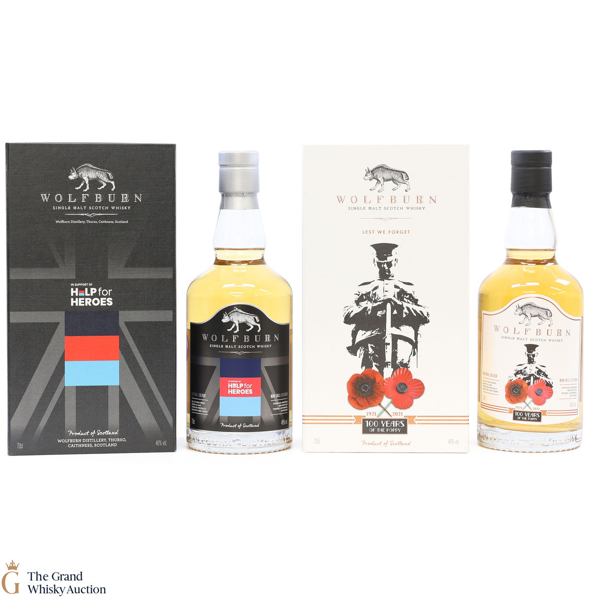 Wolfburn - 100 Years of the Poppy 2021 & Help For Heroes 2019 (2 x 70cl)