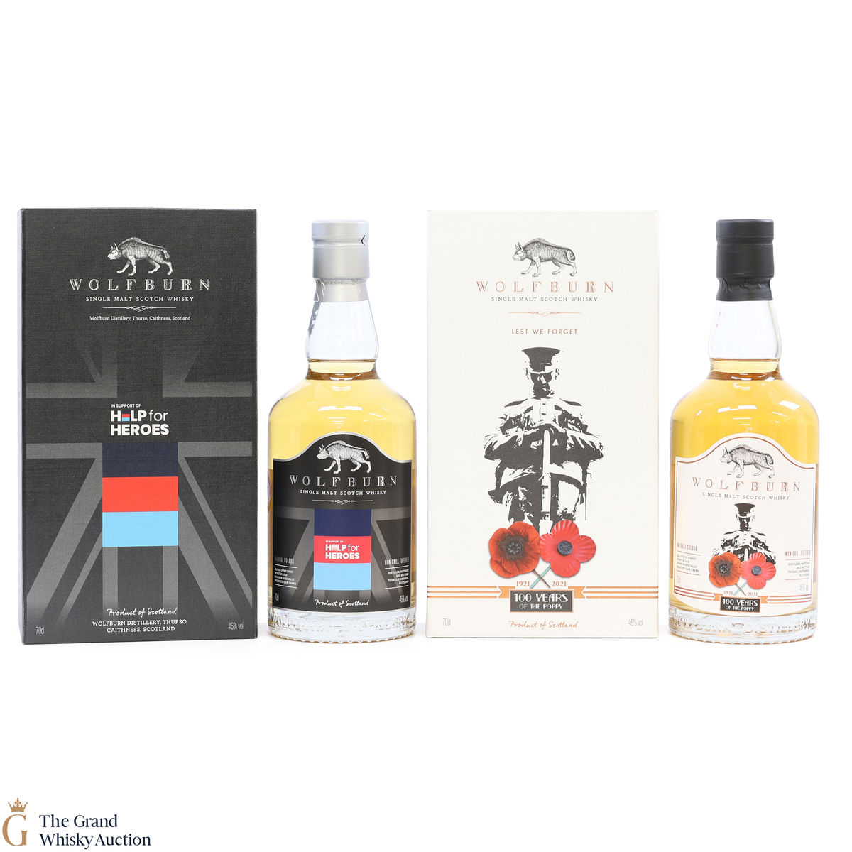 Wolfburn - 100 Years of the Poppy 2021 & Help For Heroes 2019 (2 x 70cl)