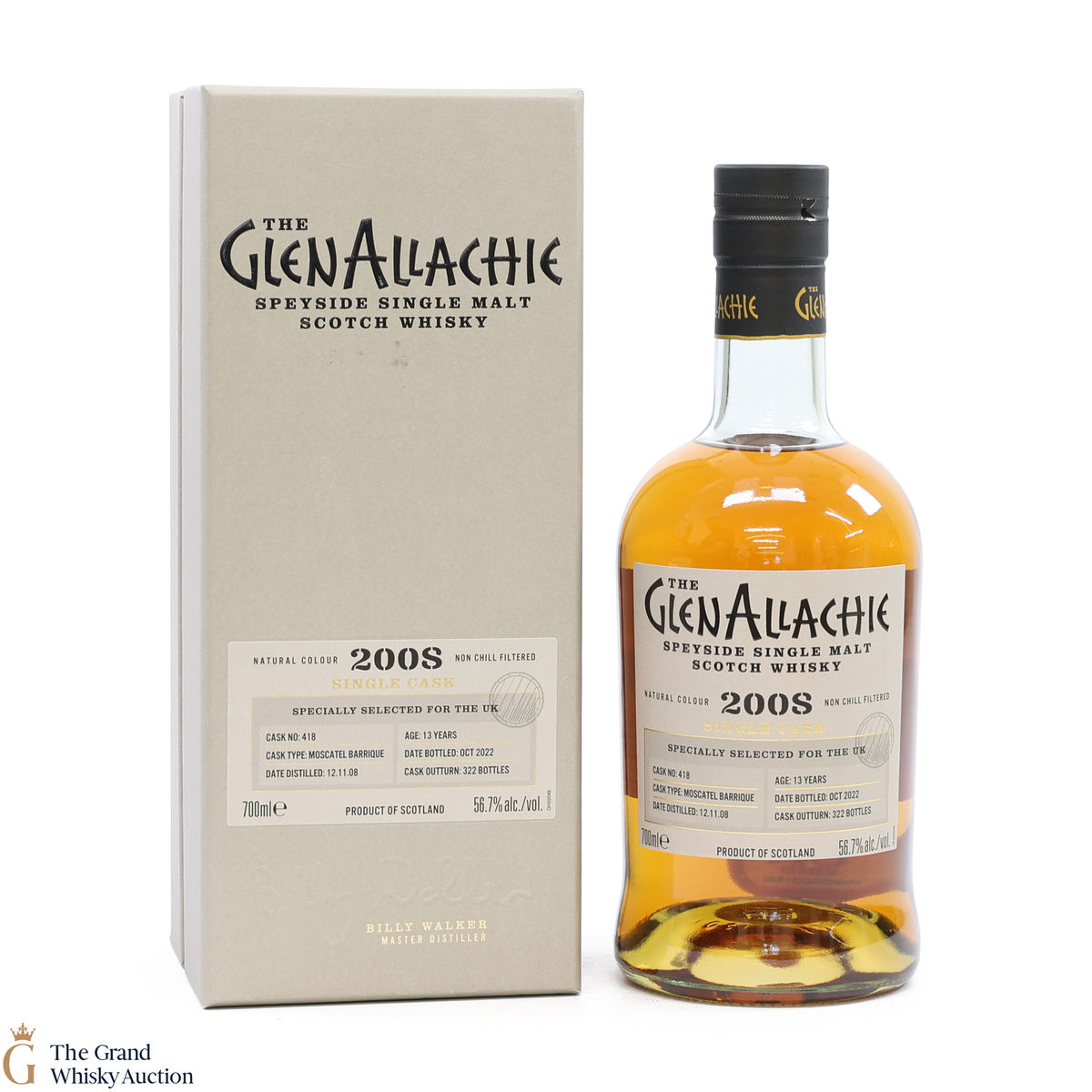 Glenallachie - 13 Year Old 2008 Single Moscatel Barrel #418 UK Exclusive
